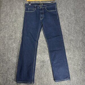 Refuse Jeans Mens 36 Cotton Medium Wash Embroidered Pockets Straight Leg Y2K